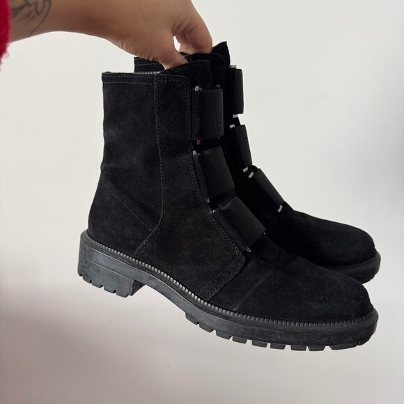 Aquatalia Liv waterproof black suede ankle boots, size 7.5 - Picture 3 of 14